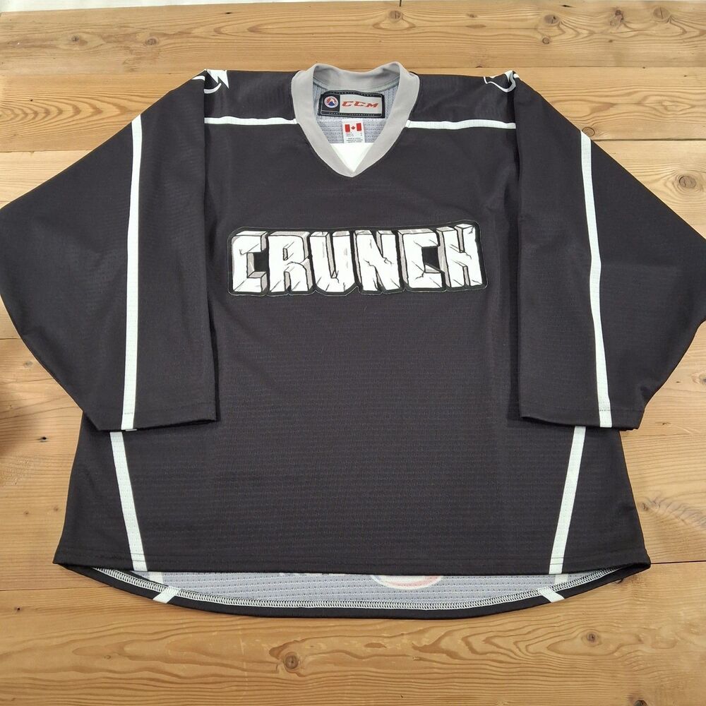 Vintage Syracuse Crunch Black Out Alternate Jersey Large Ccm  Ahl Hockey